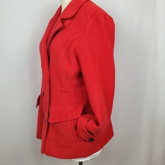 Valerie Stevens sz M Red double breasted peacoat - Picture 6 of 7